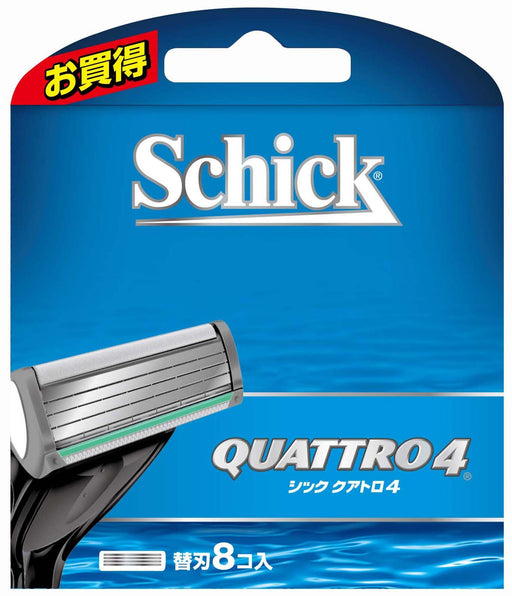 Schick Quattro Spare Blade Pack 4-Blade Design 8 Pieces-Kiichin - The #1 Place for Japanese Goods in Your Hand!