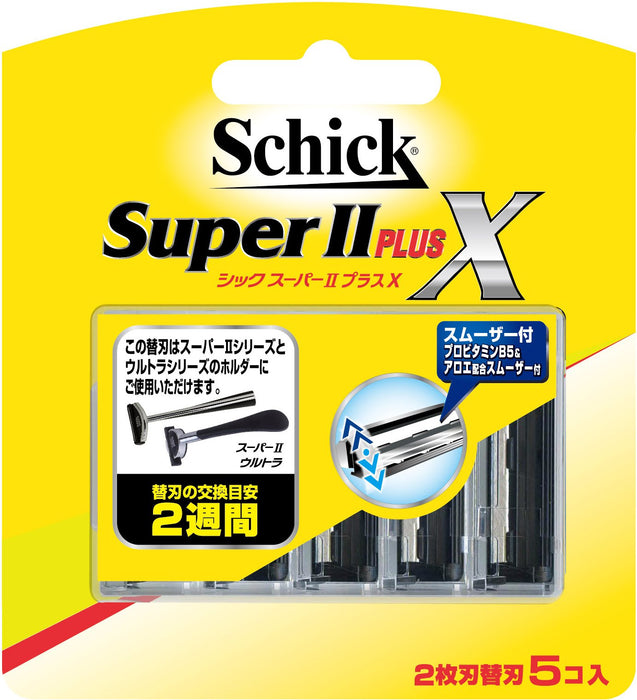 Schick Super II Plus X 2-Blade Spare Cartridges 5 Pieces Pack-Kiichin - The #1 Place for Japanese Goods in Your Hand!