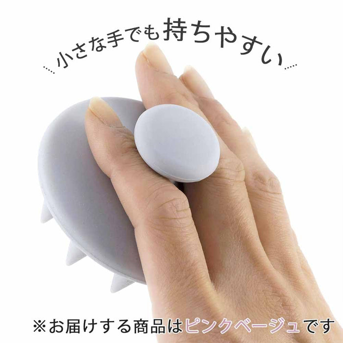 Shimomura Sales Silicone Shampoo Brush for Hair Scalp Massage Pink Beige-Kiichin - The #1 Place for Japanese Goods in Your Hand!