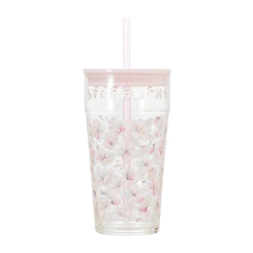 Starbucks Sakura2025 473Ml Pink Glass Tumbler Coffee Water Bottle Gift-Kiichin - The #1 Place for Japanese Goods in Your Hand!