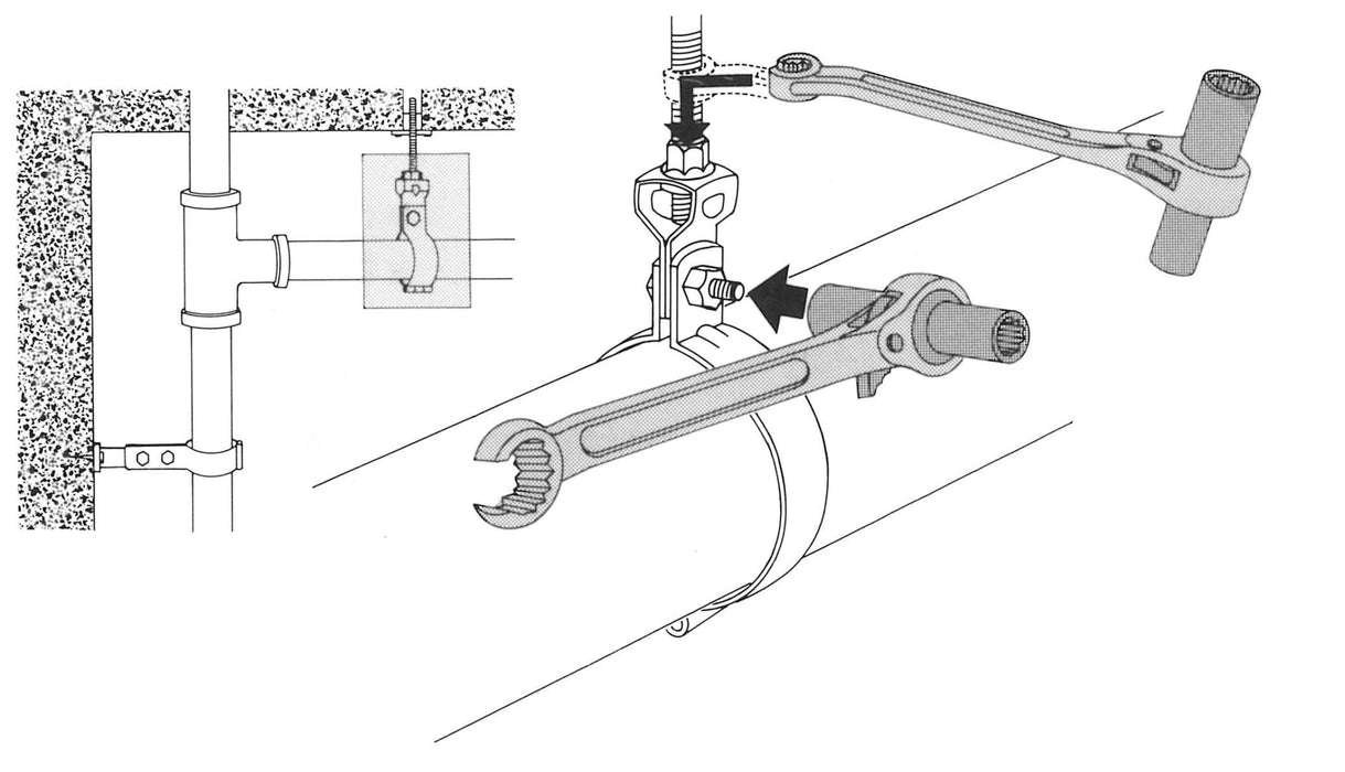 Top Kogyo Hanging Band Wrench Set 10x13mm & 12mm Flare Nut for Plumbing-Kiichin - The #1 Place for Japanese Goods in Your Hand!