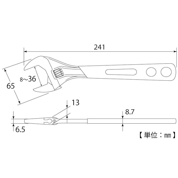 Top Kogyo Wide Monkey Wrench Eco Vinyl Grip 8-36mm Made in Japan-Kiichin - The #1 Place for Japanese Goods in Your Hand!
