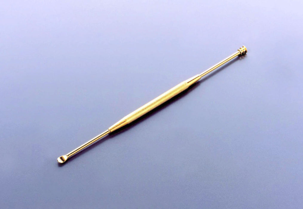 Green Bell Craftsmanship Two-Way Gold Earpick G2159 for Efficient Ear Care