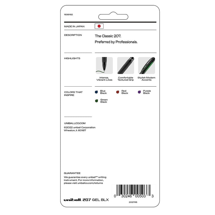 Mitsubishi Pencil Uni-Ball 207 Medium Point Gel 4-Pack Assorted Colors-Kiichin - The #1 Place for Japanese Goods in Your Hand!