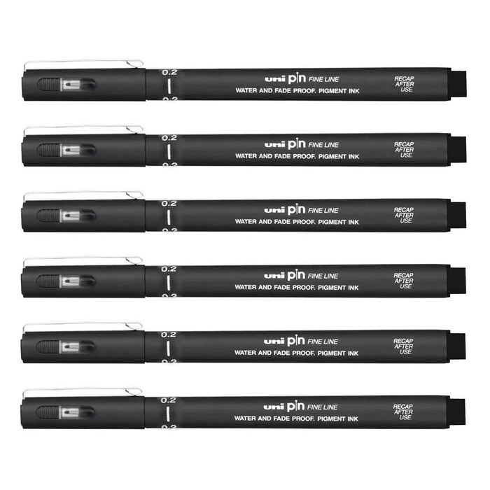 Mitsubishi Pencil Uni Ballpin Black 0.2mm Technical Drawing Marker Pens Box of 12-Kiichin - The #1 Place for Japanese Goods in Your Hand!
