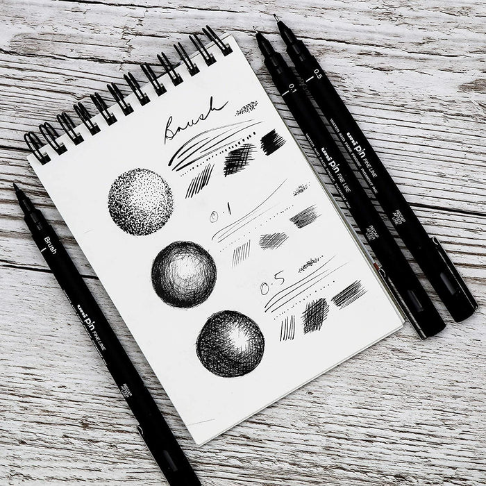 Mitsubishi Pencil Uni Ballpin Black 0.2mm Technical Drawing Marker Pens Box of 12-Kiichin - The #1 Place for Japanese Goods in Your Hand!