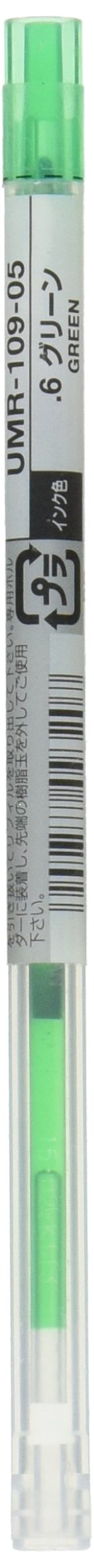 Mitsubishi Pencil Uni Gel 0.5mm Green Ballpoint Pen Refill Style Fit UMR10905.6-Kiichin - The #1 Place for Japanese Goods in Your Hand!