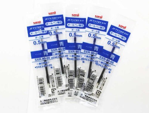 Mitsubishi Pencil Uni Jetstream 0.5mm Multi Pen Blue Refill 5 Pack-Kiichin - The #1 Place for Japanese Goods in Your Hand!