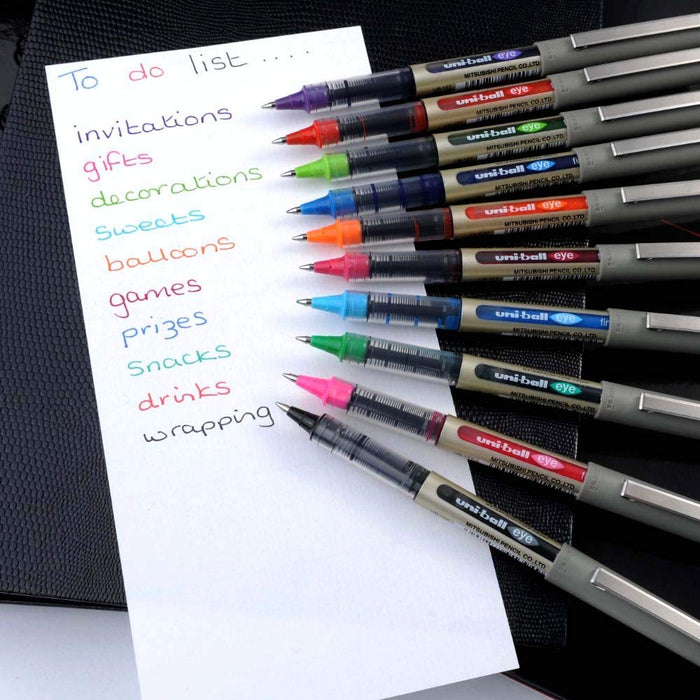 Mitsubishi Pencil Uni-Ball Eye UB-157 Medium 0.7mm Rollerball Pen 10-Pack Multicolor-Kiichin - The #1 Place for Japanese Goods in Your Hand!
