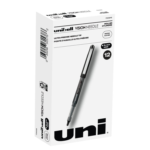 Mitsubishi Pencil Uni-Ball Needle Rollerball Pens Micro Point 0.5mm Black Pack of 12-Kiichin - The #1 Place for Japanese Goods in Your Hand!