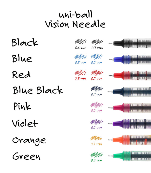 Mitsubishi Pencil Uni-Ball Needle Rollerball Pens Micro Point 0.5mm Black Pack of 12-Kiichin - The #1 Place for Japanese Goods in Your Hand!