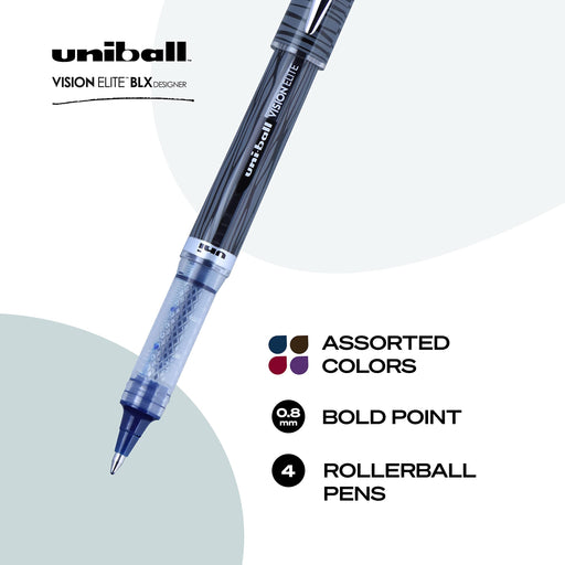 Mitsubishi Pencil Uniball Vision Elite 4-Count Water-Based Designer Series Ballpoint Pen-Kiichin - The #1 Place for Japanese Goods in Your Hand!