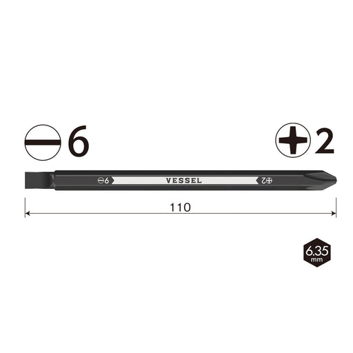 Vessel Double Head Ball Grip Replacement Axis Bit (+2/-6x110) - Pd142611-Kiichin - The #1 Place for Japanese Goods in Your Hand!
