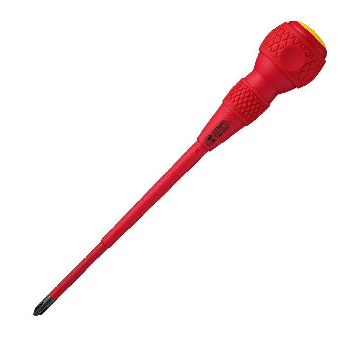 Vessel Ball Grip Insulated Driver +2 X 150 with Electric Shock Prevention VDE Certified 200V-Kiichin - The #1 Place for Japanese Goods in Your Hand!