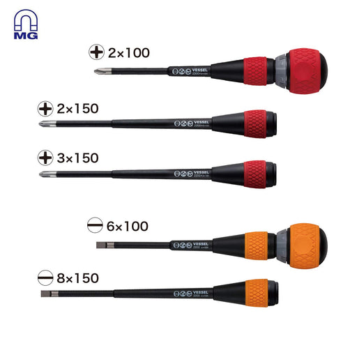 Vessel Ball Grip Ratchet Driver Set of 5 with Eva Foam #2-Kiichin - The #1 Place for Japanese Goods in Your Hand!