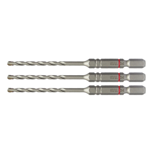 Vessel Acd-3S-3.4 Concrete Drill Bit Set 3.4mm Cushion Drill 3 Pieces-Kiichin - The #1 Place for Japanese Goods in Your Hand!
