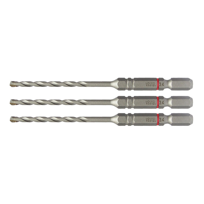 Vessel Acd-3S-3.4 Concrete Drill Bit Set 3.4mm Cushion Drill 3 Pieces-Kiichin - The #1 Place for Japanese Goods in Your Hand!
