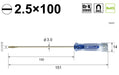 Vessel Precision Type Crystalline Driver 2.5x100 6900 - Quality Tool by Vessel-Kiichin - The #1 Place for Japanese Goods in Your Hand!