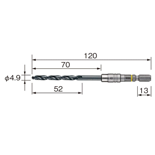 Vessel Cushion Drill 4.9mm AMD-4.9 for Ironwork & Metalwork-Kiichin - The #1 Place for Japanese Goods in Your Hand!