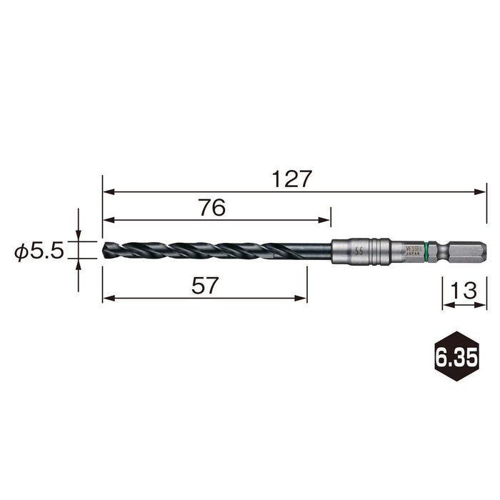 Vessel 5.5mm Ironwork Cushion Drill Bit AMD-5.5 for Metalwork-Kiichin - The #1 Place for Japanese Goods in Your Hand!