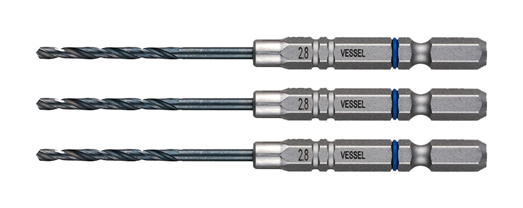 Vessel Amd3S-2.8 3-Piece Ironwork Drill Bit Set Cushion Drill 2.8mm-Kiichin - The #1 Place for Japanese Goods in Your Hand!