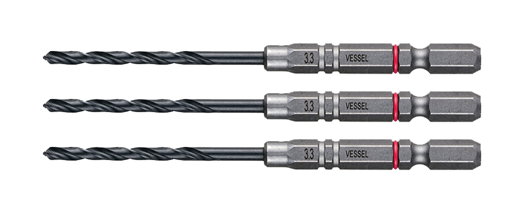 Vessel Cushion Drill Bit Set for Ironwork 3.3mm 3 Piece AMD3S-3.3 Model-Kiichin - The #1 Place for Japanese Goods in Your Hand!