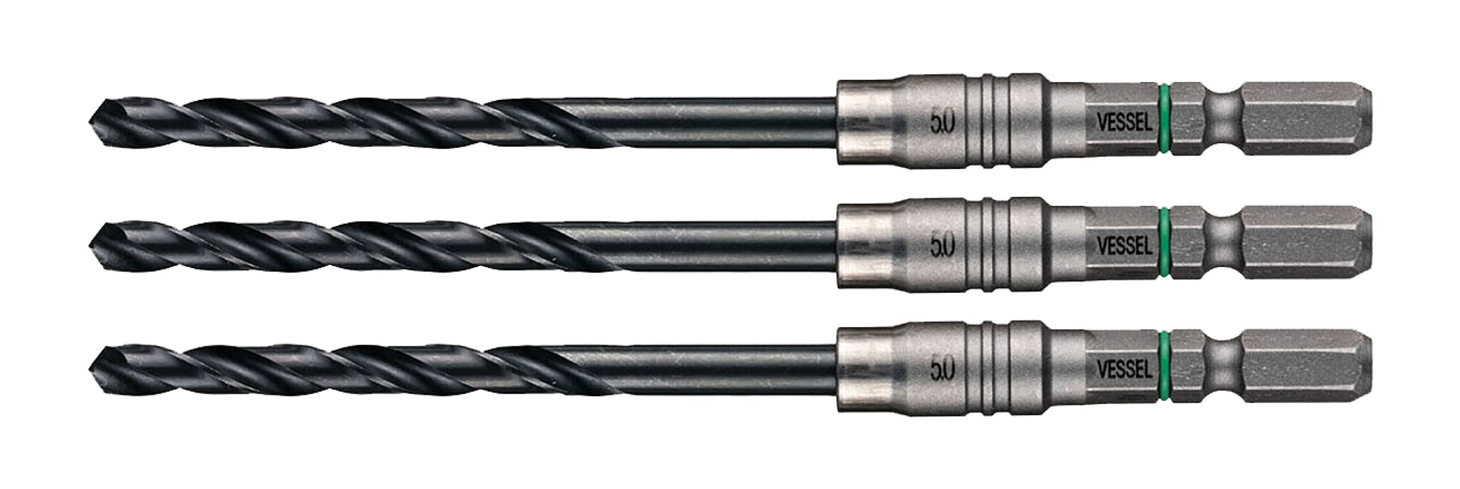 Vessel 5.0mm Cushion Drill Bit Set for Ironwork 3 Piece - AMD3S-5.0 Vessel-Kiichin - The #1 Place for Japanese Goods in Your Hand!