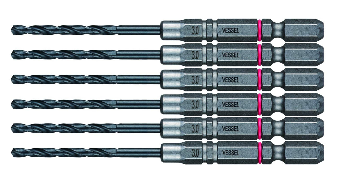 Vessel Cushion Drill Set for Metalwork 6 Piece Ironwork 3.0mm Drill Bit Set AMD6P-3.0-Kiichin - The #1 Place for Japanese Goods in Your Hand!