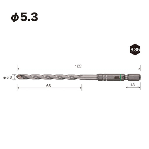 Vessel Drill Bit for Porcelain Tiles 5.3mm APD-5.3 Series-Kiichin - The #1 Place for Japanese Goods in Your Hand!
