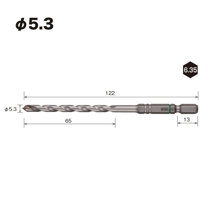 Vessel Drill Bit for Porcelain Tiles 5.3mm APD-5.3 Series-Kiichin - The #1 Place for Japanese Goods in Your Hand!