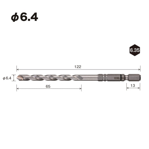 Vessel Porcelain Tile Drill Bit 6.4mm - APD-6.4 Series-Kiichin - The #1 Place for Japanese Goods in Your Hand!