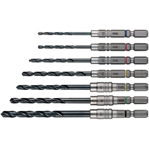Vessel Amd7S Ironwork Drill Set of 7 Sizes 2.8 to 6mm-Kiichin - The #1 Place for Japanese Goods in Your Hand!