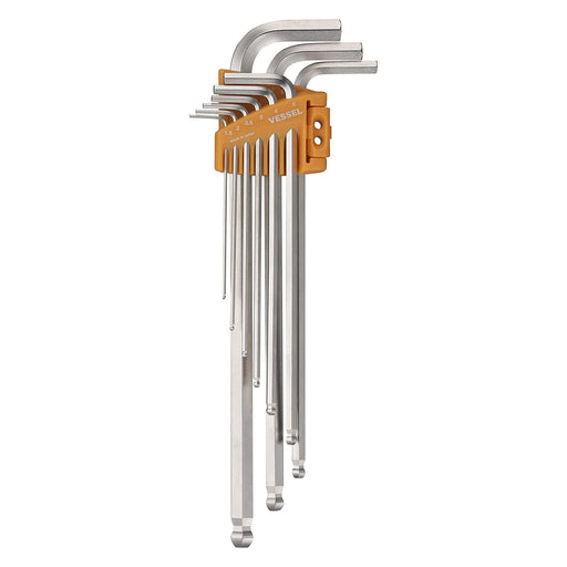 Vessel 9-Piece Hexagonal L-Type Long Ball Point Wrench Set 8309Bp-L-Kiichin - The #1 Place for Japanese Goods in Your Hand!