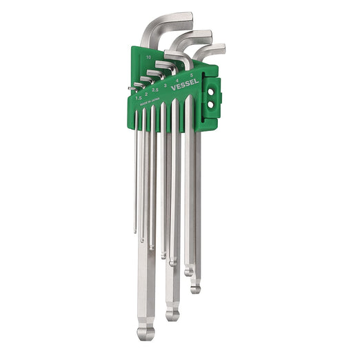 Vessel Hexagonal Ball Point L Wrench Set Short Shaft 9 Pieces - Vessel 8209Bp-Kiichin - The #1 Place for Japanese Goods in Your Hand!