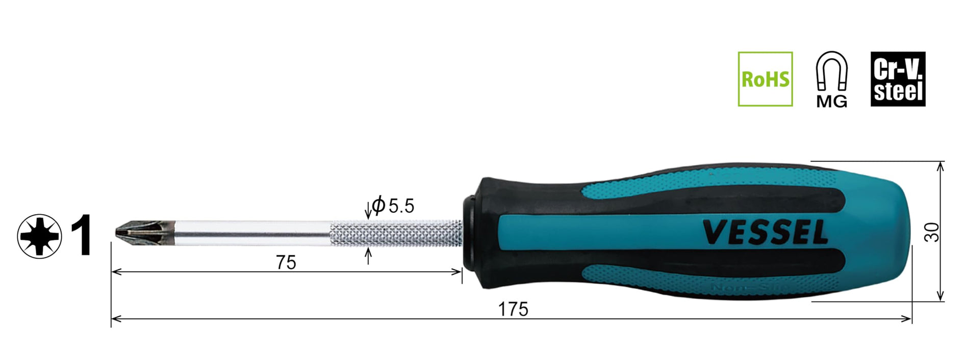 Vessel Megadora Posidriver Pz1x75 - Model 903 from Vessel Brand-Kiichin - The #1 Place for Japanese Goods in Your Hand!