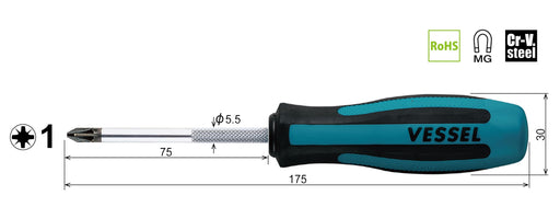 Vessel Megadora Posidriver Pz1x75 - Model 903 from Vessel Brand-Kiichin - The #1 Place for Japanese Goods in Your Hand!