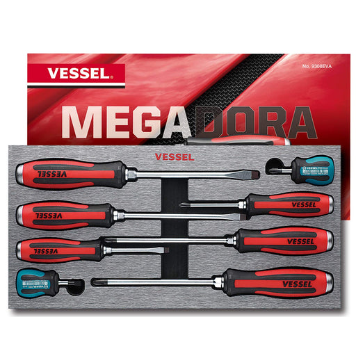 Vessel Megadora 8-Piece Tongue Thru Driver Set with EVA Foam 9308Eva-Kiichin - The #1 Place for Japanese Goods in Your Hand!