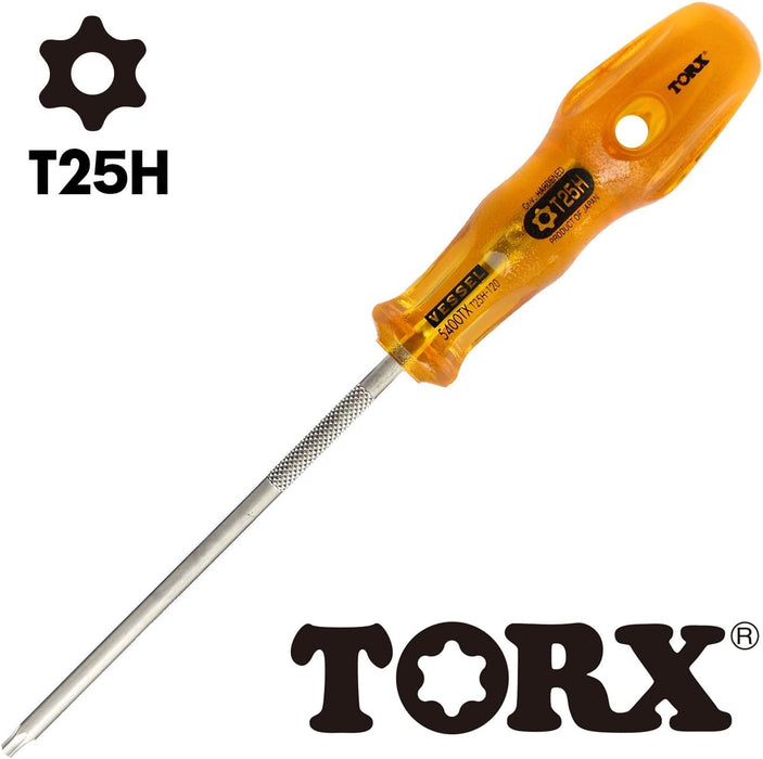 Vessel Power Grip T25H Torx Screwdriver Tamper-Proof 120 B-5400Tx Series-Kiichin - The #1 Place for Japanese Goods in Your Hand!