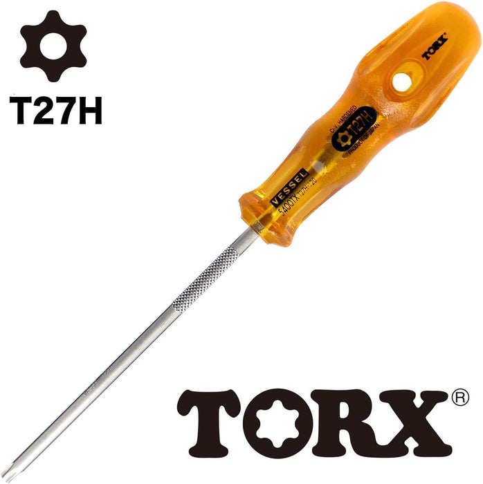 Vessel Power Grip T27H Torx Screwdriver 120mm Tamper-Proof B-5400Tx Series-Kiichin - The #1 Place for Japanese Goods in Your Hand!