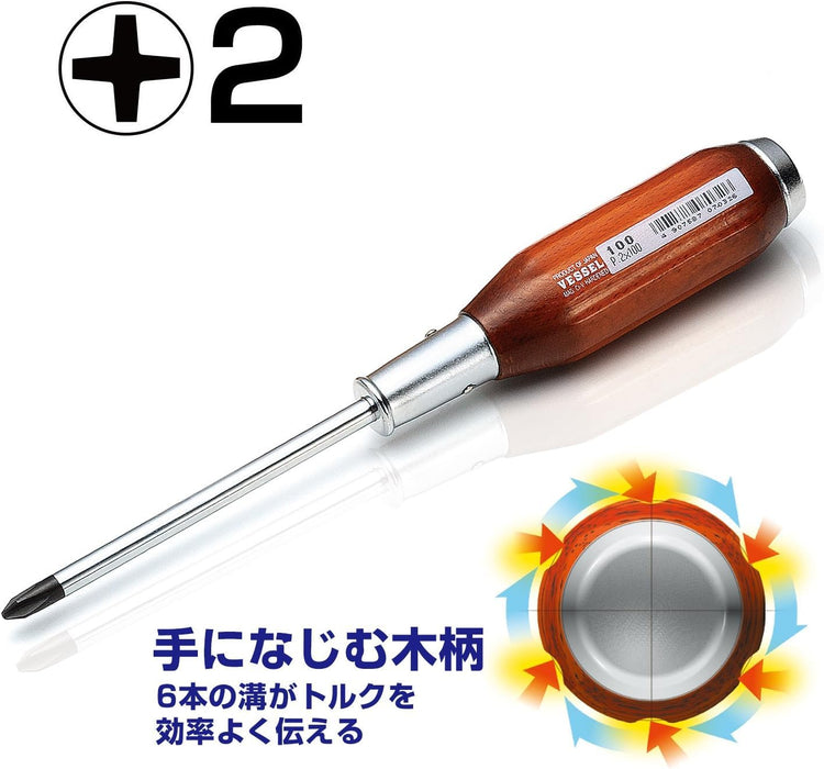Vessel Powerful Penetrating Driver with Strong Wooden Handle +2x100 100 Vessel-Kiichin - The #1 Place for Japanese Goods in Your Hand!