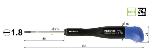 Vessel Precision Driver G Grip - Versatile 1.8x50 Tool by 990 Vessel-Kiichin - The #1 Place for Japanese Goods in Your Hand!