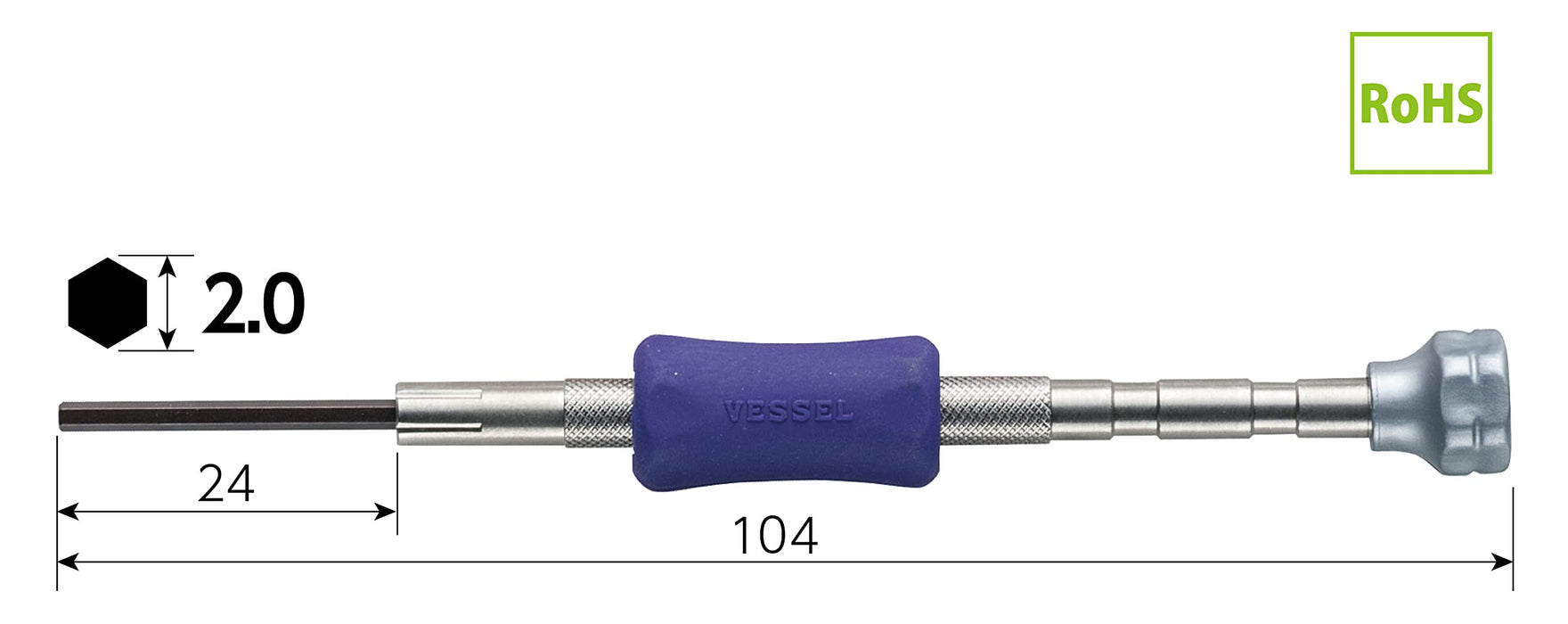 Vessel Precision H2.0 Hex Driver - Vessel TD-53 High-Quality Tool-Kiichin - The #1 Place for Japanese Goods in Your Hand!