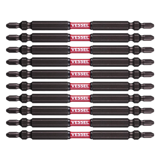 Vessel Sakisbo Slim Torsion Bit Set Double Head +2 4.5 X 110mm 10 Pieces (Sdt10P2110F)-Kiichin - The #1 Place for Japanese Goods in Your Hand!