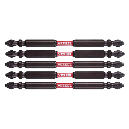 Vessel Sakisbo 5-Piece Double Head Torsion Bit Size +2 x Φ4 x 110mm - SST5P2110-Kiichin - The #1 Place for Japanese Goods in Your Hand!