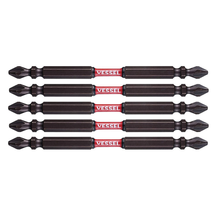 Vessel Sakisbo 5-Piece Double Head Torsion Bit Size +2 x Φ4 x 110mm - SST5P2110-Kiichin - The #1 Place for Japanese Goods in Your Hand!