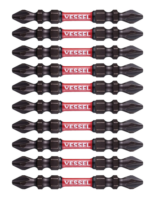 Vessel Sakisbo Torsion Bit Set of 10 Double Head +2 x 65mm - SST10P2065F Vessel-Kiichin - The #1 Place for Japanese Goods in Your Hand!