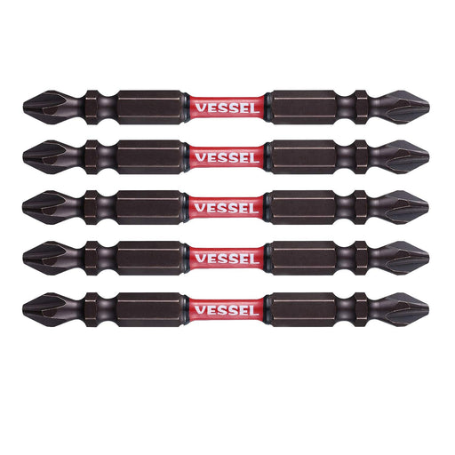 Vessel Sakisbo Torsion Bit Set Double Head +2 X 82mm Set of 5 - SST5P2082-Kiichin - The #1 Place for Japanese Goods in Your Hand!