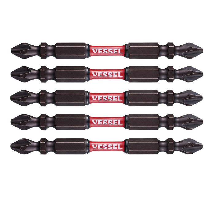 Vessel Sakisbo Torsion Bit Set Double Head +2 X 82mm Set of 5 - SST5P2082-Kiichin - The #1 Place for Japanese Goods in Your Hand!