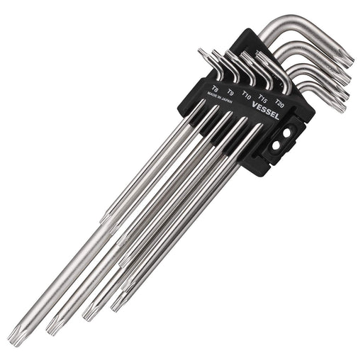Vessel Tamper-Proof Torx Wrench Set L-Type Set of 9 - Model 8509Txh-Kiichin - The #1 Place for Japanese Goods in Your Hand!