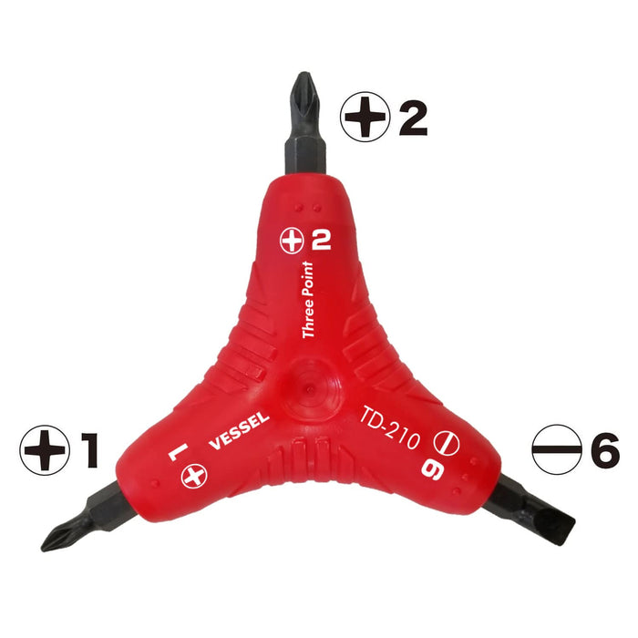 Vessel Brand Three Point Driver TD-210 - High-Quality Precision Tool-Kiichin - The #1 Place for Japanese Goods in Your Hand!